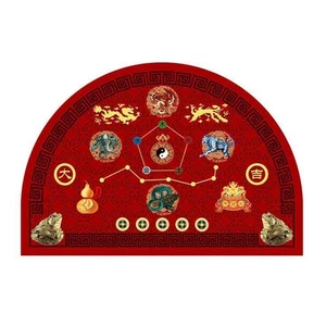 Chinese Feng Shui Decor Outdoor Doormats Luckly Semicircular Five Elements St... - Picture 1 of 1