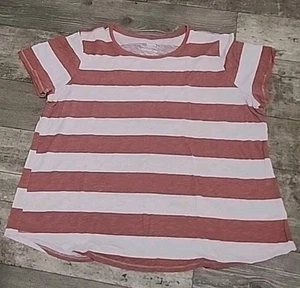 Womens Sonoma Everyday Tee Shirt Plus Size XXL Striped Pre-owned - Picture 1 of 3