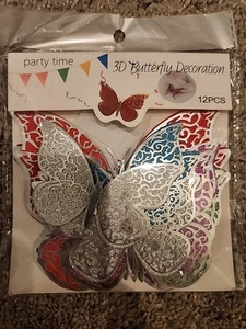 Party Time 3D Butterfly Decoration 12pcs - Picture 1 of 3