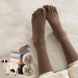 5 Pairs Women Wool Five Finger Toe Crew Warm Thick Heavy Fuzzy Sport Soft Socks  - Picture 1 of 13