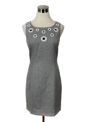 Vestido Escada para mujer negro pata de gallo sin mangas mezcla de lana talla S Foto 1 de 4