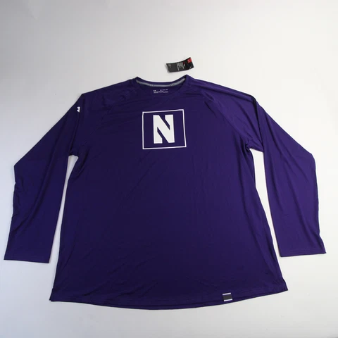 Northwestern Wildcats Under Armour HeatGear Long Sleeve Shirt Men's Purple New Cover