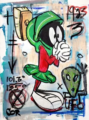 CORBELLIC MARVIN MARTIAN ALIEN 14X11 HOME GALLERY EXPRESSIONISM CARTOON POP ART - Image 1 of 4