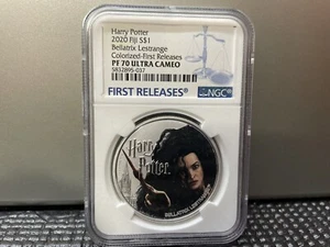 2020 Fiji Silver Harry Potter BELLATRIX LESTRANGE NGC PF 70 First Releases W/ogp - Picture 1 of 6