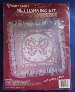 Schmetterling Kissen Set Spitze Netz Darning 2526B Stickset Rosa Vogart Basteln - Bild 1 von 3