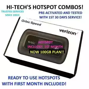 INTERNET HOTSPOT (Verizon) Mobile WiFi Hotspot ✅ WITH 100gb MONTH INCLUDED ! ✅ - Picture 1 of 1