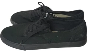 Mossimo Women's Classic Black Canvas Lace Up Flat Sneaker Shoe Size 9 - Picture 1 of 6