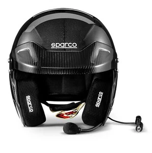 003371 Sparco RJ-I Carbon Crash Helmet Open Face Rally Spec HANS FIA SNELL XS-XL - Picture 1 of 32