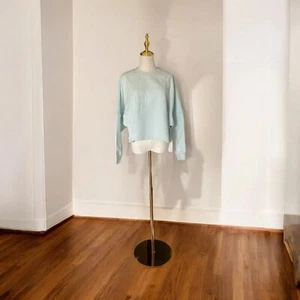 Felpa Athleta Easy Fleece Dolman Crop L Glacier cotone/poliestere nuova con etichette come nuova - Foto 1 di 7