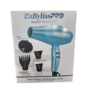 Dryer Babylisspro Hair Titanium Pro Nano Babyliss Xtreme 1875 Watts Blue *FAST** - Picture 1 of 7