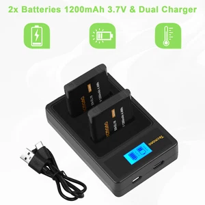 2xEN-EL19 Li-ion Battery for Nikon Coolpix S2500 S3100 S4100 Camera+Dual Charger - Picture 1 of 14