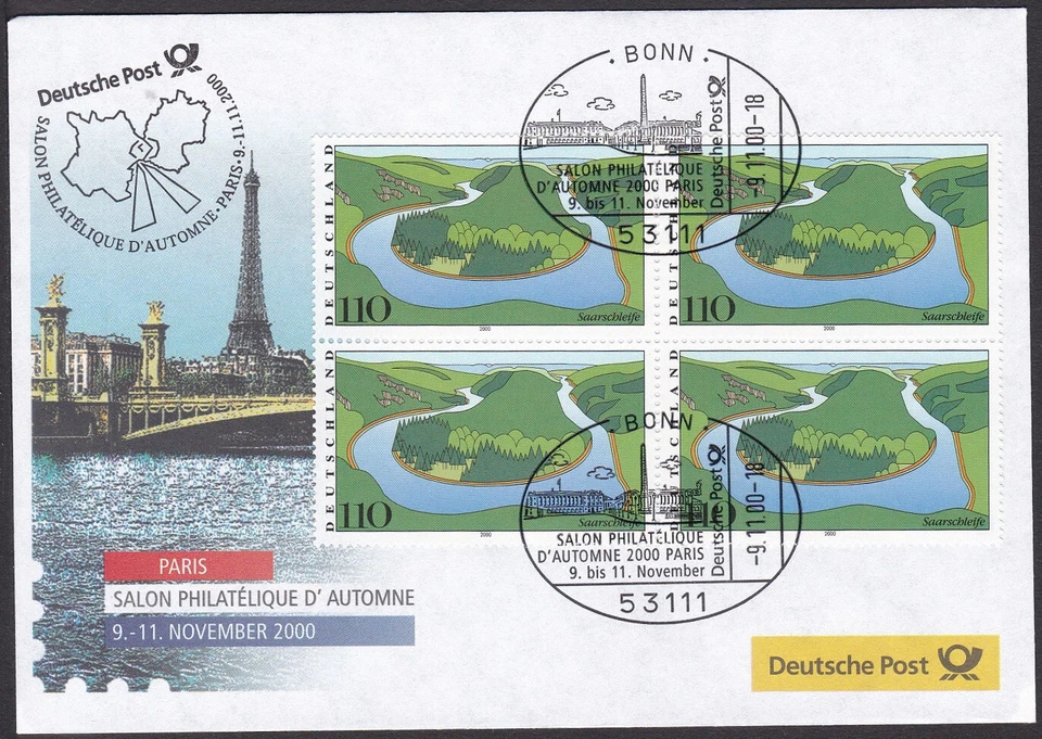 PEX0034 Intl. Stamp Exhibit. Germany Cover, Salon Philatelique d'Automne 2000 - Image 1 of 1