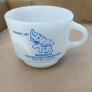 Seltene 1974 Fire King Minnesota Republican Convention Duluth Werbung Tasse GOP - Bild 1 von 5