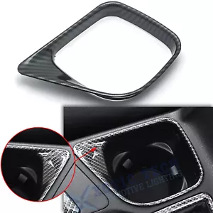 Carbon Fiber Texture Water Cup Holder Frame Cover Trim For Toyota RAV4 2013-2018 - Picture 1 of 10