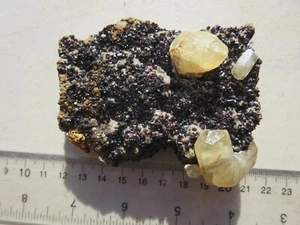 409 NAILHEAD CALCITE & SPHALERITE SPECIMEN, TRI STATE 1955 TO 1960. EX OLD STORE - Picture 1 of 4