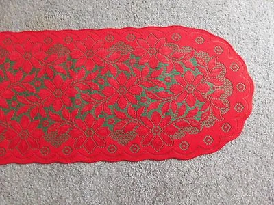 Lace Table Runner Red & Green Regency  36 x 14  - Image 1 of 4