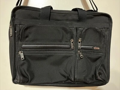 TUMI Alpha Black Multiple Compartments Carryon Travel Ballistic Nylon Briefcase - Image 1 of 4