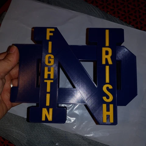 8-Inch 3D NOTRE DAME FIGHTN IRISH PLAQUE 3D Printed Logo Stand sign Cover