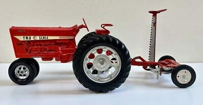 Vintage Tru Scale 890 Tractor With Sickle Tow Behind Implement - Image 1 of 4