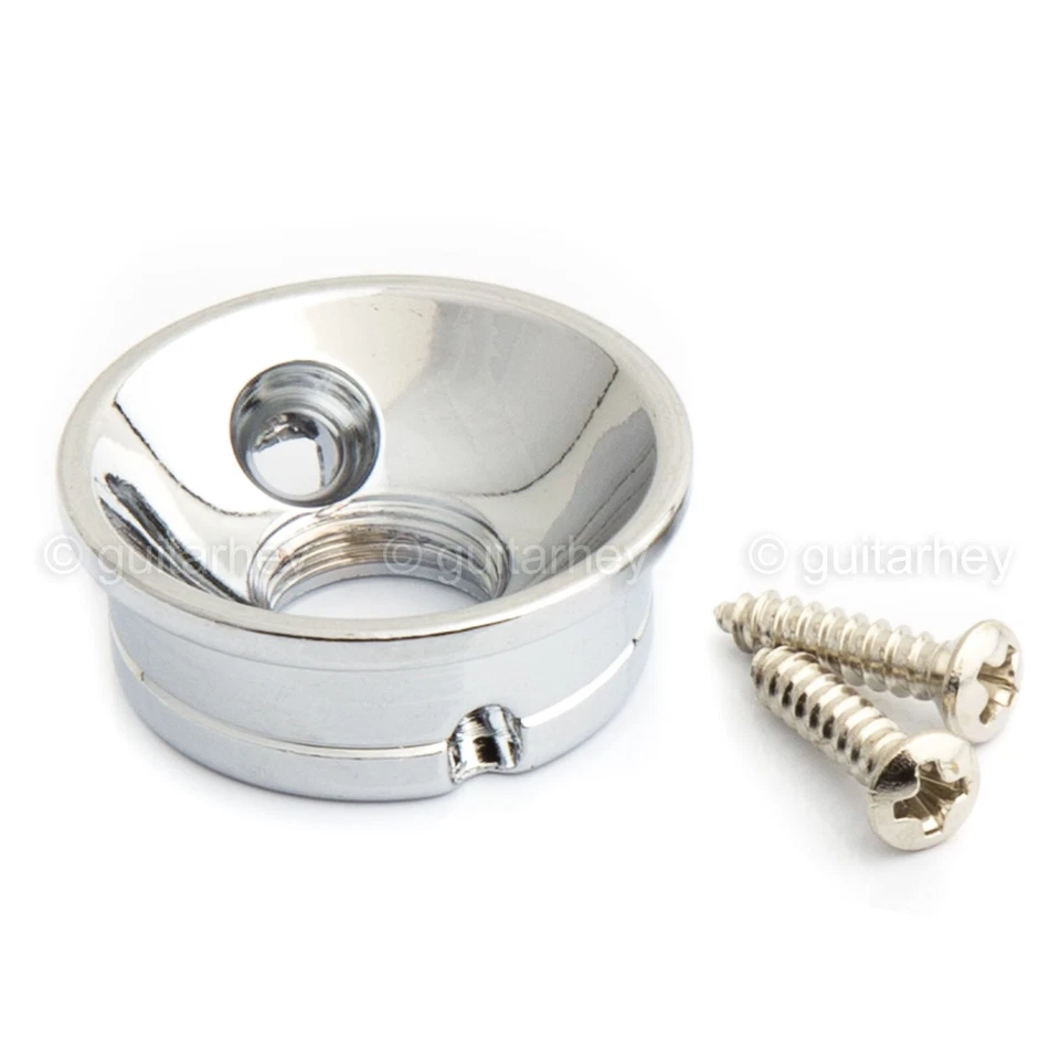 NOVO Jackplate Electrosocket Redondo Retrofit para Telecaster Tele Guitar - CROMADO - Imagem 1 de 2