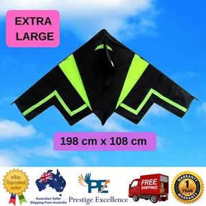 Large Stealth Bomber Design Kite Fiber Glass Frame with Free Line Set and Bag - Picture 1 of 6