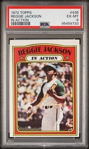 1972 Topps Reggie Jackson In Action #436 PSA 6 EX-MT - Bild 1 von 2