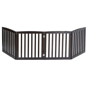 4 Paneele Faltbar Hundetraining Stifte Hundezaun Indoor Outdoor Kaffee Farbe Retro - Bild 1 von 12