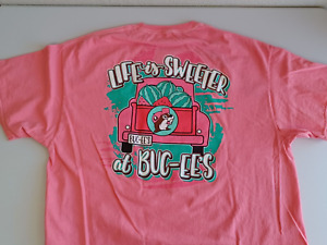 Buc-ees Beaver LIFE IS SWEETER AT BUC-EE'S Pink Unisex T-Shirt XL ~ Preowned