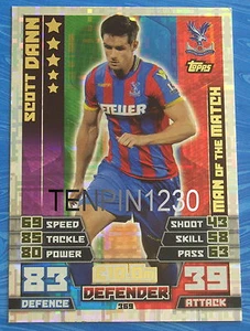 MATCH ATTAX 2014/2015 SCOTT DANN MAN OF THE MATCH MOTM #369 - Picture 1 of 1