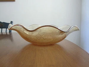 FRUTERO VINTAGE JEANNETTE GLASS CO. FLORAGOLD 11 1/2" - Imagen 1 de 9