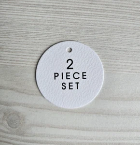 “2 Piece Set” White Round Original Clothing Hanging Tag Hangtag Label - Picture 1 of 2