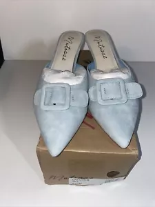 Scarpe Mule Matisse Layover in pelle blu cielo con cravatta a punta taglia 9,5 M - Foto 1 di 6