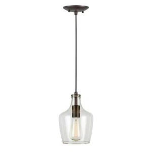 Forte 2679-01-55 9 One Light Cord-Hung Glass Mini Pendant, Brushed Nickel - Picture 1 of 6