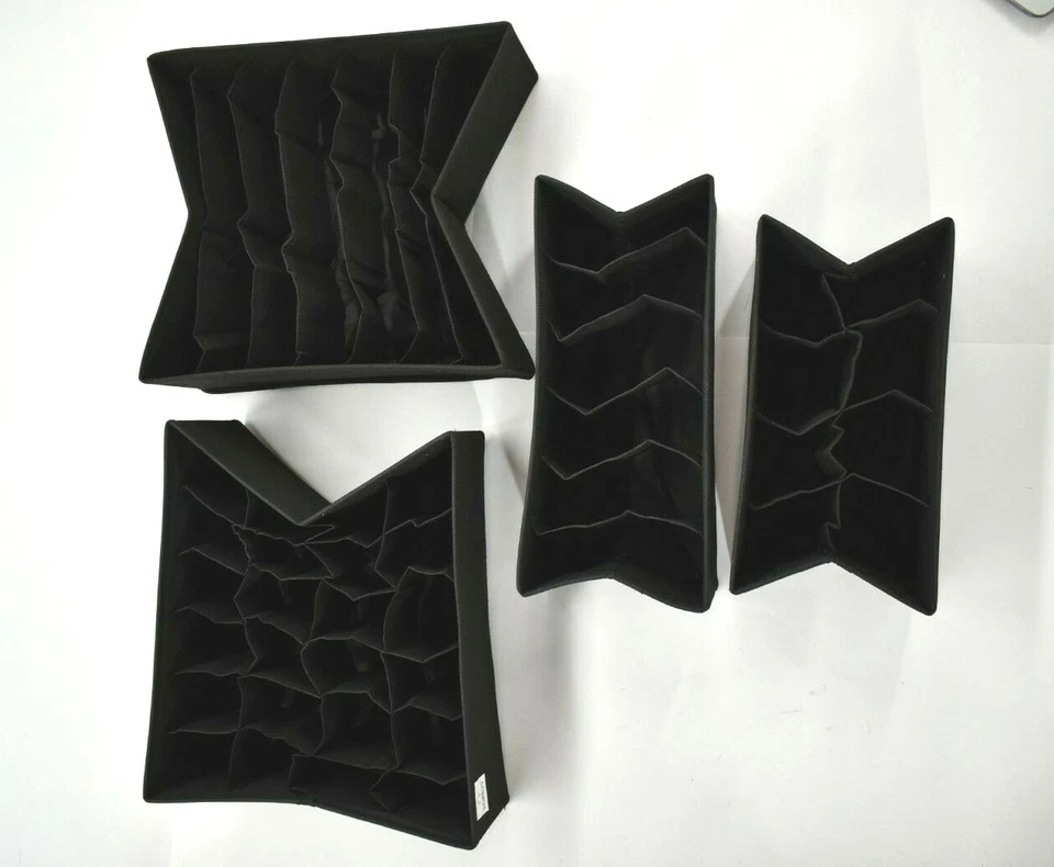 Sorbus Black Set Of 4 Foldable Drawer Dividers Moisture Proof Non Woven Fabric - Image 1 of 4