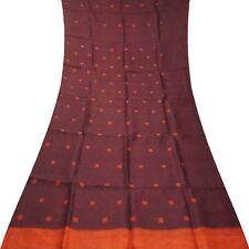 Vintage Burgundy 100% Pure Silk Handwoven Sari Remnant 5YD Craft Fabric Scrap