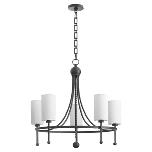 Matte Black Five Light Chandelier from the Lee Boulevard Collection - Picture 1 of 5