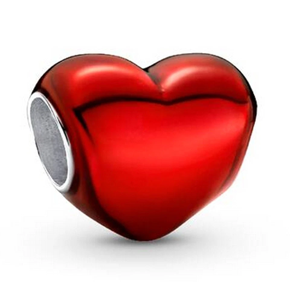 Pandora Moments Rotes Metallic-Herz Charm 793337C02 - Bild 1 von 1