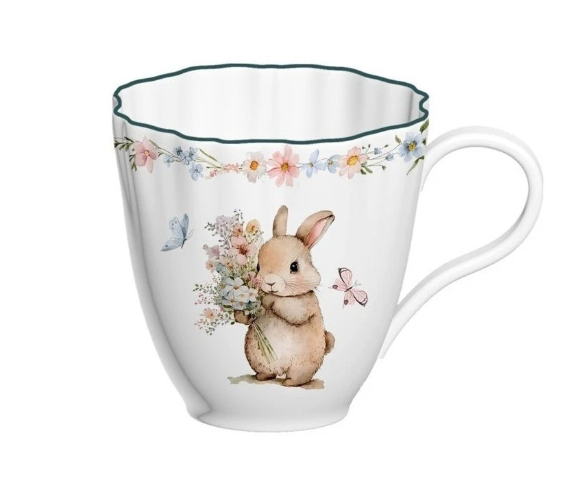 Tasse, Porzellantasse Vintage SPRING 0,35l Isabelle Rose  | Hasen, Bunny - Bild 1 von 1