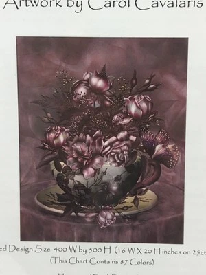 Tea And Roses Heaven And Earth Designs Cross Stitch Pattern Carol Cavalaris - Image 1 of 4