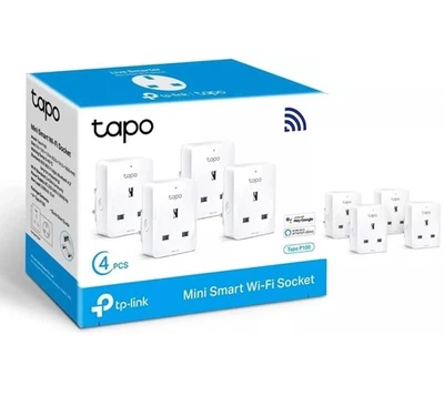 TP Link Tapo MiniSmart Plug WiFi Socket P100 4 Pack Works with Alexa Google Home - Image 1 of 4
