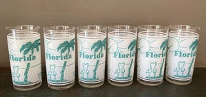 MCM 1950 SET DE 6 COPAS DE CÓCTEL FLORIDA FLAMENCOS PEZ ESPADA Y ESQUIADOR ACUÁTICO - Imagen 1 de 20