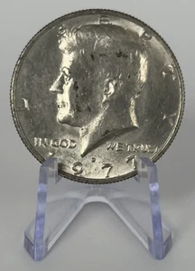 1977-D Kennedy Half Dollar Weak F in FG Filled Mint Mark Satin Finish Error Coin - Picture 1 of 5