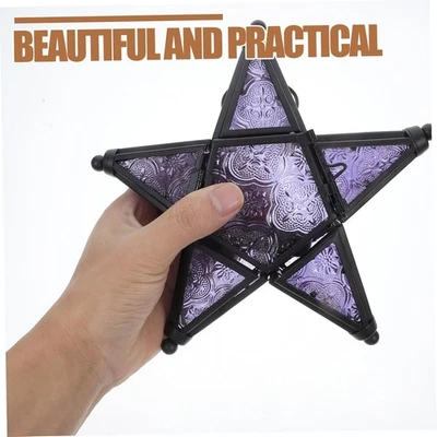 Purple Star Hanging Candle Holder for Christmas Table Decor Holiday Gifts - Image 1 of 4