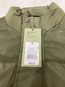 Goodfellow & Co Men's Army Green Puff Vest, Corduroy Polyester New Sz Med - Picture 1 of 5