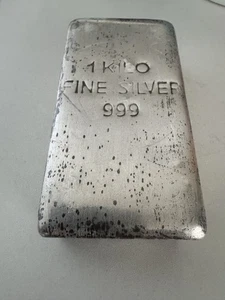 Silver Bullion Bar 1kg - Picture 1 of 3