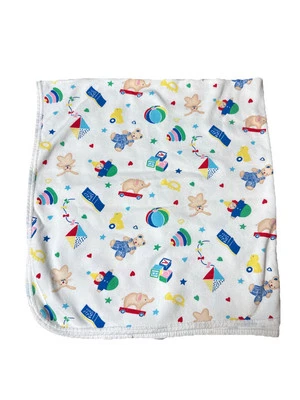 CARTERS Manta Bebé Vintage Bloques Cometa Conejito Payaso Colores Primarios EE. UU. Foto 1 de 3