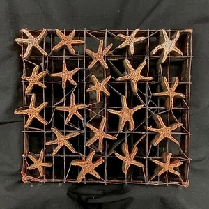 Sello de cobre Tjap Cap Chop artesanal Batik estrella de mar 7,5" x 8,5" hecho a mano Indonesia - Imagen 1 de 2
