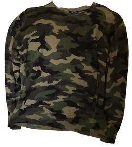 GUESS Linen Blend Green Camouflage Print Sweater Men's Pullover Size M - Picture 1 of 13