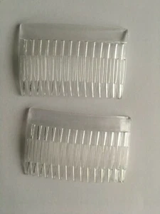 2 Plastic Hair Combs Bridal Prom Wedding Hair Accessories Black - Picture 1 of 4