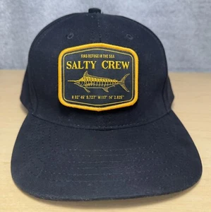 Gorra Salty Crew negra Snapback sombrero encontrar refugio en el mar parche extraíble - Imagen 1 de 10